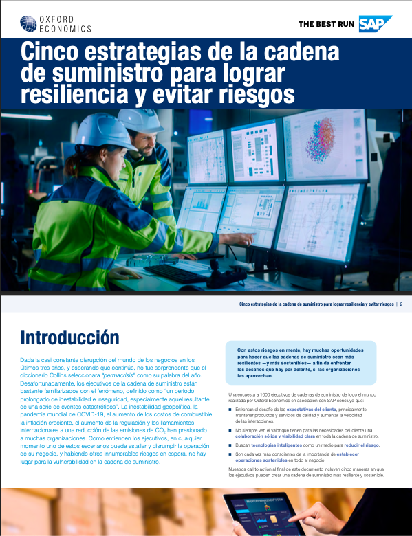 Oxford Economics - SAP | Estrategias de la Cadena de Suministro
