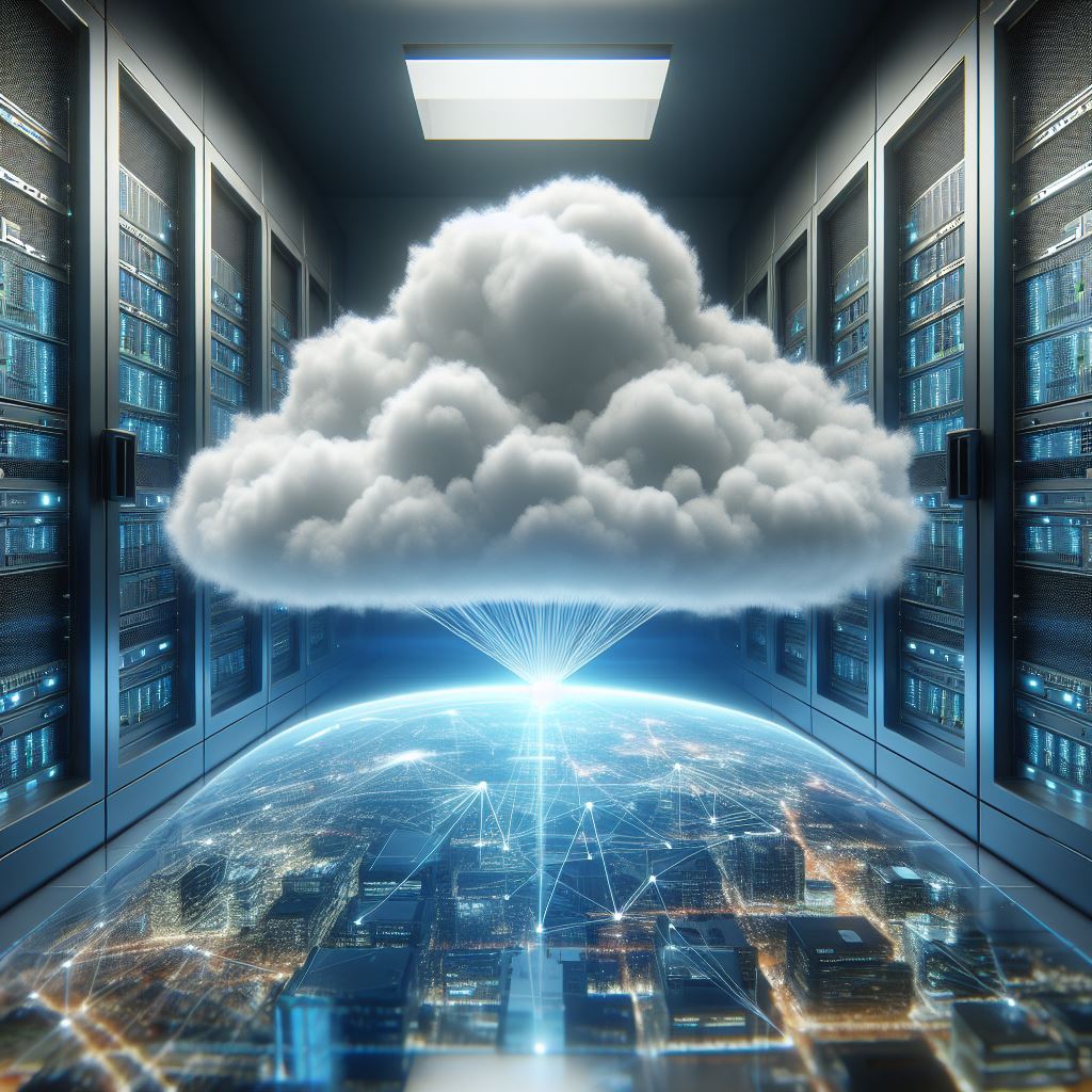 cloud expanding in a server room